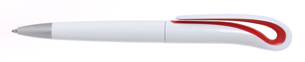 1011A-2(1011C-2) B 1011A "Капля" Ручка пластиковая с поворотным механизмом, цвет бело-красный
