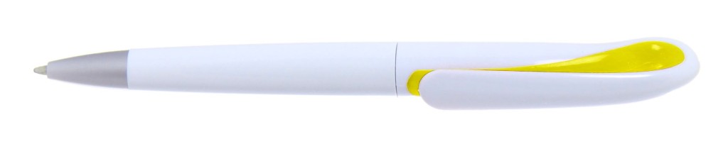 1011A-5(1011C-5_hc B 1011A "Капля" Ручка пластиковая с поворотным механизмом, цвет бело-жёлтый
