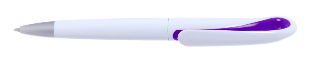 1011A-9(1011C-9) B 1011A "Капля" Ручка пластиковая с поворотным механизмом, цвет бело-фиолетовый