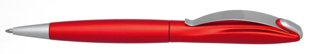 В 1031B  "Муравей" Ручка пластиковая с поворотным механизмом, цвет красный, купить пластиковые ручки в Бердянске, ручки с печатью в Бердянске, печать на ручках , ручки с логотипом Бердянск