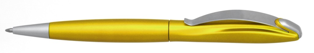 В 1031B  "Муравей" Ручка пластиковая с поворотным механизмом, цвет Жёлтый, купить пластиковые ручки в Марганце, ручки с печатью в Марганце, печать на ручках , ручки с логотипом Марганец