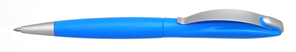 В 1031C "Муравей" Ручка пластиковая с поворотным механизмом, цвет голубой, купить пластиковые ручки в Артёмовске, ручки с печатью в Артёмовске, печать на ручках , ручки с логотипом Атёмовск