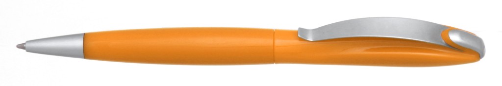 В 1031C "Муравей" Ручка пластиковая с поворотным механизмом, цвет оранжевый, купить пластиковые ручки в Луганске, ручки с печатью в Луганске, печать на ручках , ручки с логотипом Луганск