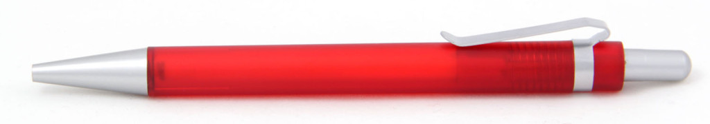 В 1535  Ручка пластиковая шариковая автоматическая с кнопкой, цвет красно-серый, купить пластиковые ручки в Новомиргороде, ручки с печатью в Новомиргороде, печать на ручках , ручки с логотипом Новомиргород
