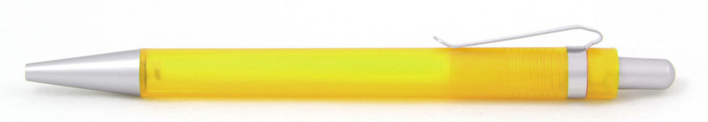 В 1535  Ручка пластиковая шариковая автоматическая с кнопкой, цвет жёлто-серый, купить пластиковые ручки в Чернигове, ручки с печатью в Чернигове, печать на ручках , ручки с логотипом Чернигов