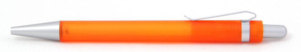 В 1535  Ручка пластиковая шариковая автоматическая с кнопкой, цвет оранжево-серый, купить пластиковые ручки в Макеевке, ручки с печатью в Макеевке, печать на ручках , ручки с логотипом Макеевка