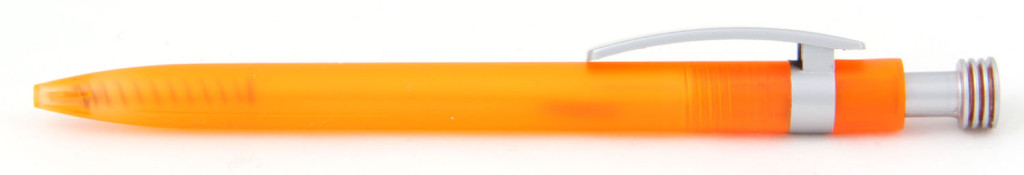 В 1630 Ручка пластиковая шариковая автоматическая с кнопкой, цвет оранжево-серый, купить пластиковые ручки оптом, ручки с печатью оптом, печать на ручках , ручки с логотипом опт