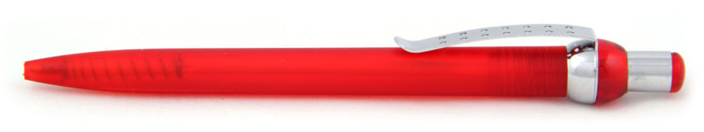 В 1655 "Горошина" Ручка пластиковая шариковая автоматическая с кнопкой, цвет красно-серебристая, 