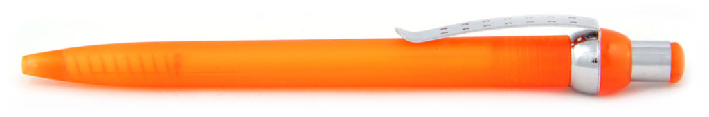В 1655 "Горошина" Ручка пластиковая шариковая автоматическая с кнопкой, цвет оранжево-серебристая, купить пластиковые ручки  , ручки с печатью , печать на ручках  , ручки с логотипом 