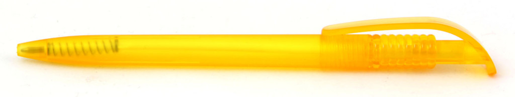 1729-5 В 1729 Ручка пластиковая шариковая автоматическая клип-кнопка, цвет матовый жёлтый, пластиковые ручки, ручки с логотипом
