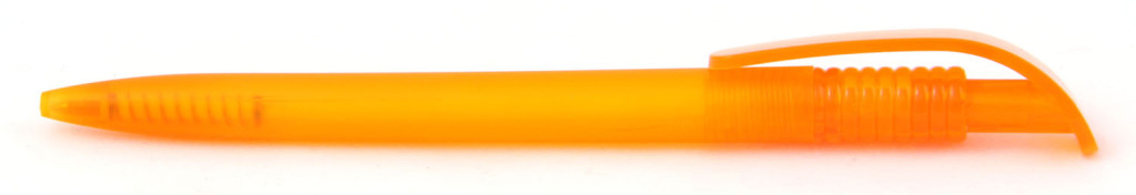 В 1729 В 1729 Ручка пластиковая шариковая автоматическая клип-кнопка, цвет матовый оранжевый, печать на ручках, ручки с логотипом