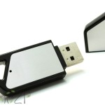 P17 флешка в цветной обрамке, с серебристым полем под печать, USB накопители с колпачком