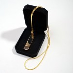 Флешка с цепочкой золото серебро для граверовки, прямоугольная флешка ZP S13